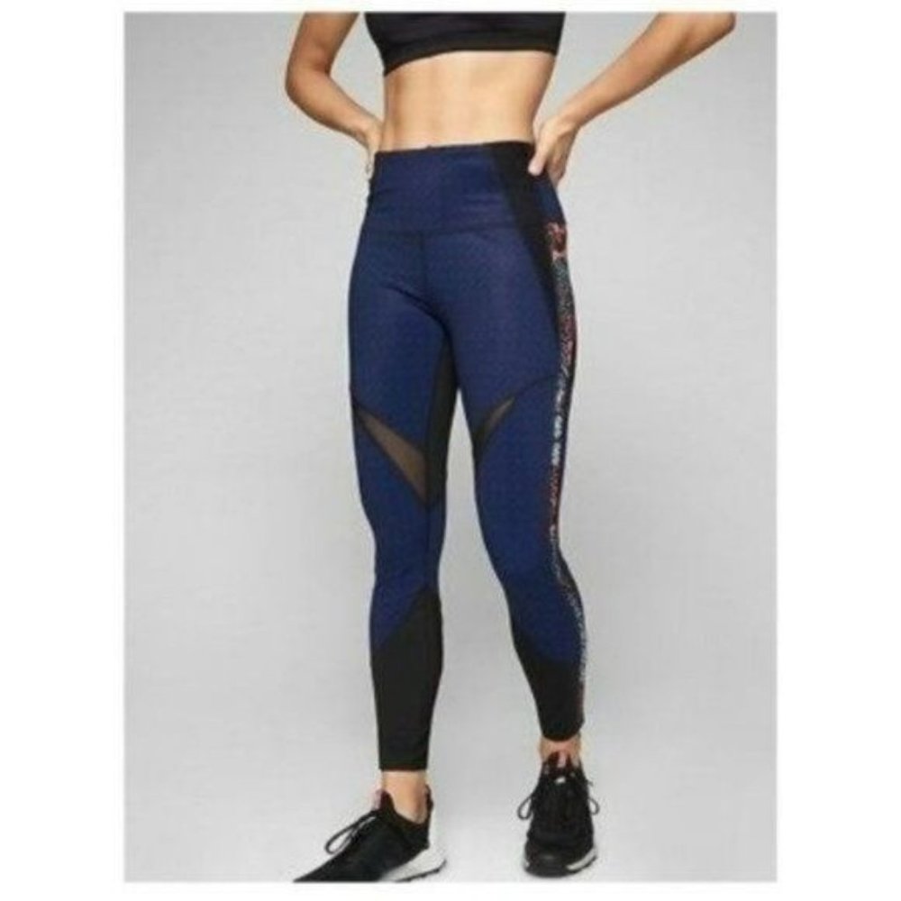 Athleta Lotus Precision High Rise Floral Print 7/8 Tights
